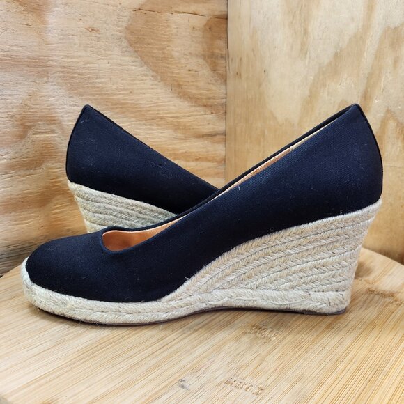 J. Crew Seville Espadrille Wedge Canvas Jute Sole Shoes - Picture 8 of 10